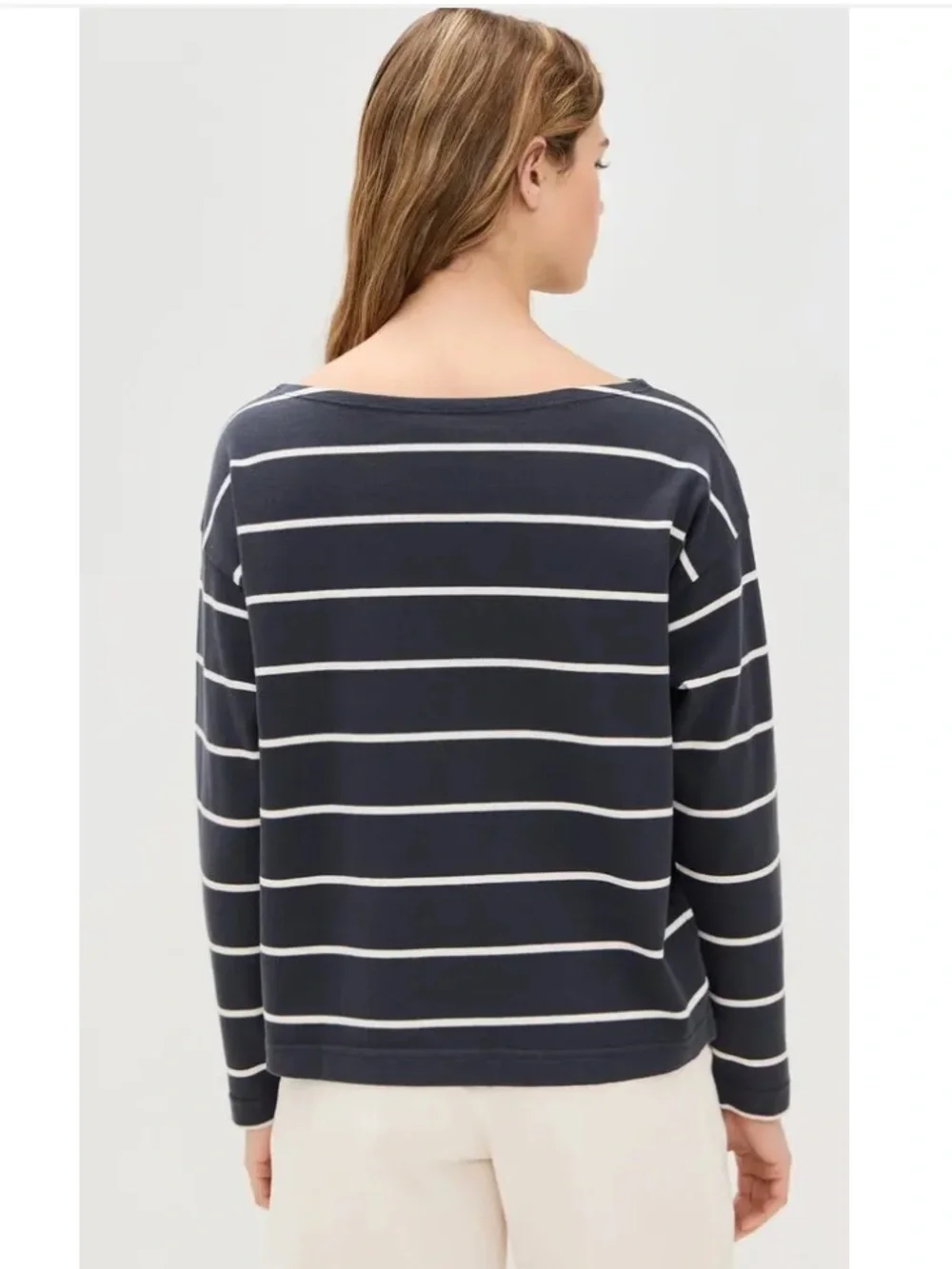 NEW🌅Faherty Sport Jersey Boatneck Top "Osprey Stripe" L $88.00 sold out online - Picture 6 of 11